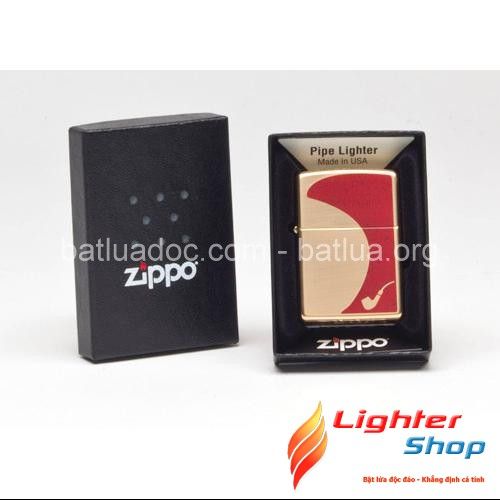 Zippo Pipe Lighter Red High Polish Brass