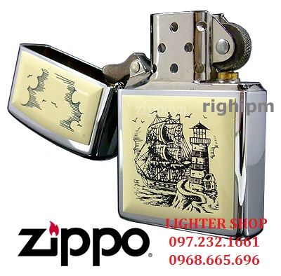 Zippo Scrimshaw Ship