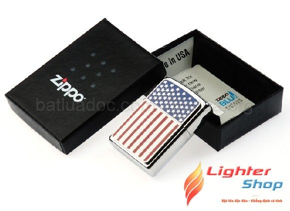 Zippo đắp nổi nguyên bản cờ Mỹ
