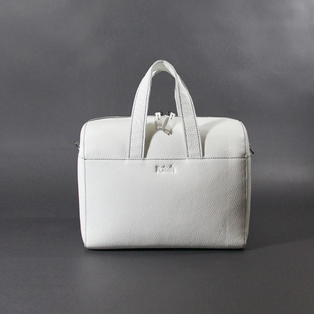 Passion Boston bag white hand / shoulder / hatchback - Messenger Bags & Sling Bags - Genuine Leather White