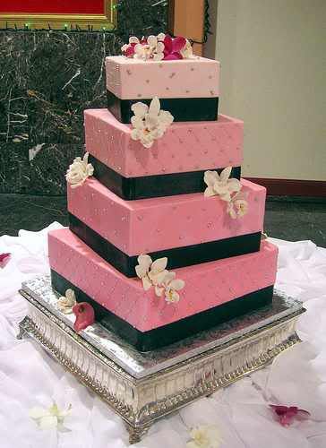 hot pink black and white wedding cakes. Weddings With Shades Of Pink