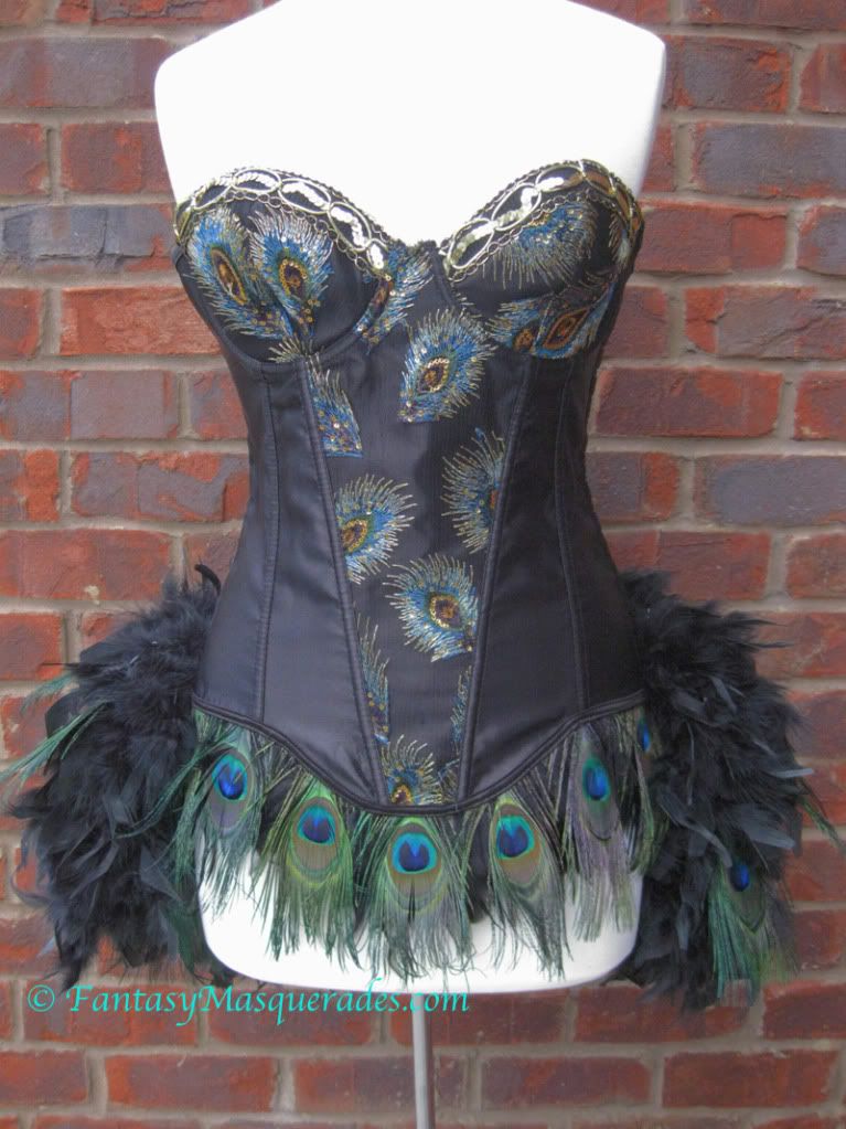 Custom Made Peacock Moulin Burlesque Carnival Circus Feather Showgirl