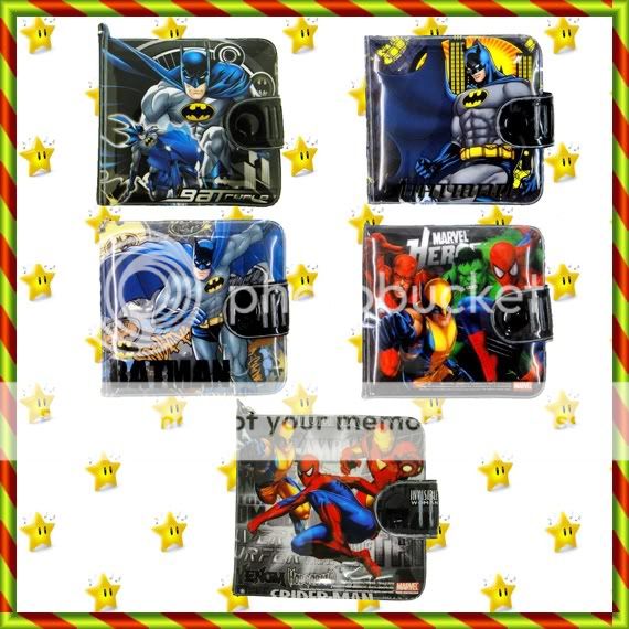 BATMAN /SUPERHEROES /SPIDERMAN Boys Kids Snap Wallet  