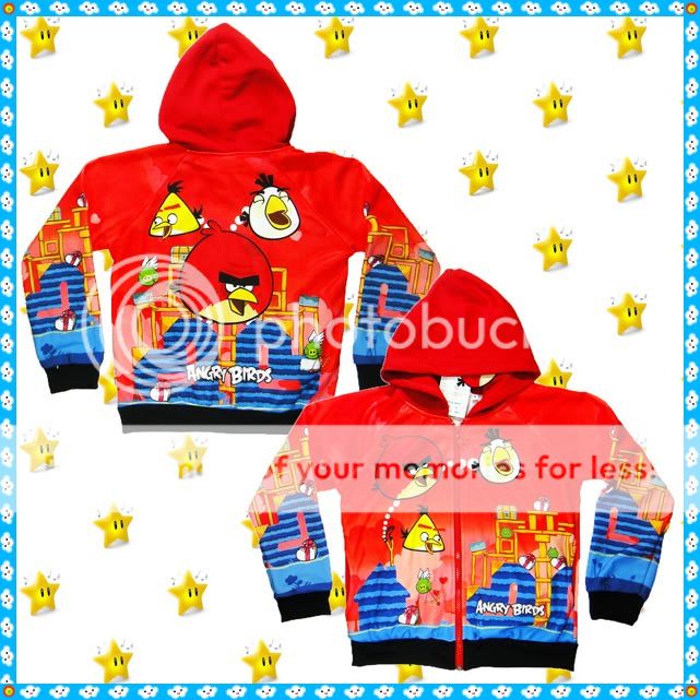 Angry Birds Official Jacket Age 3 14 Kids Hoodie Sweatshirt Boys Girls Clothes