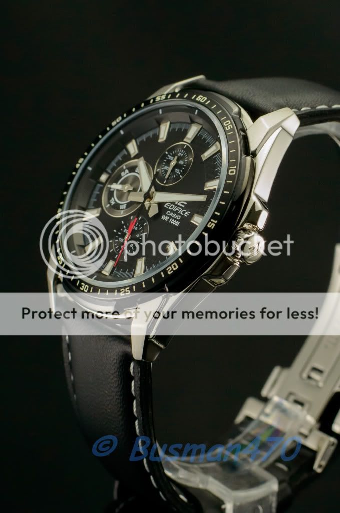 Casio Edifice EF 336L 1 Men's Black Leather Dress Watch 100 Original New