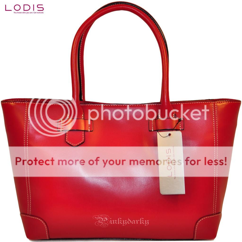 2013 New Lodis Audrey Lilian Fine Leather Red Shopper Tote Handbag