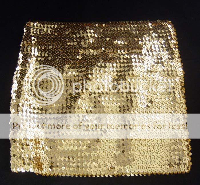 Stretch Sequin Mini Skirt or Tube Top Gold, Black, or Silver O/S 