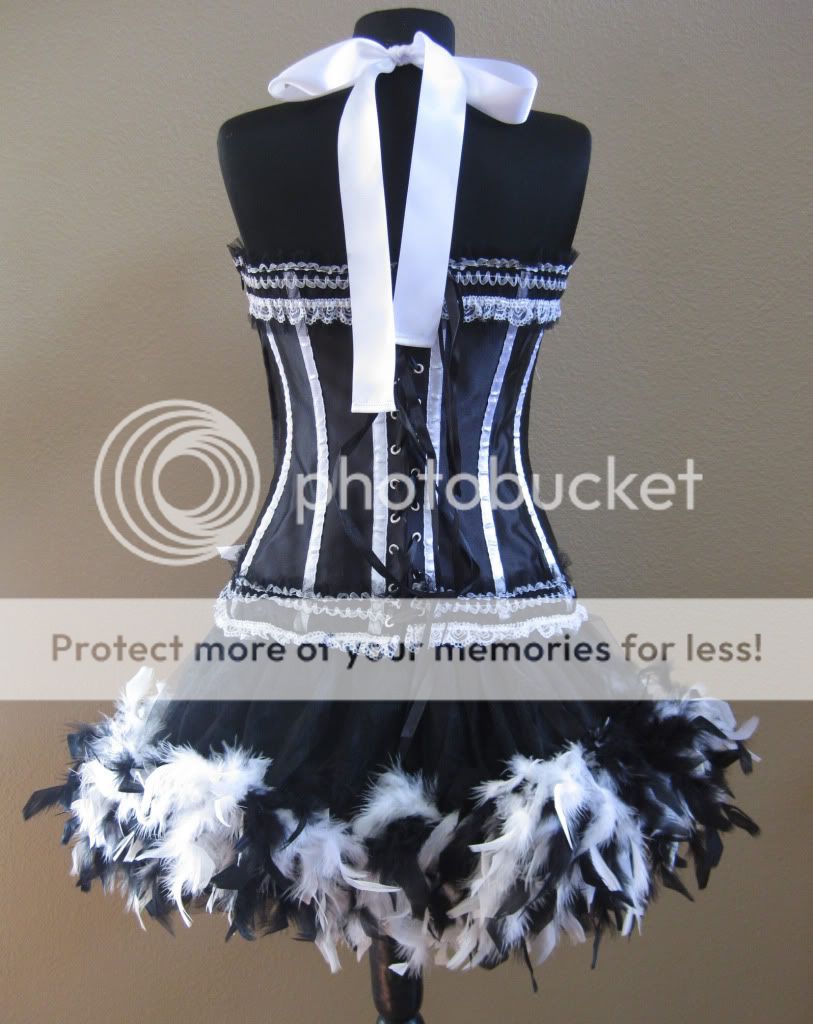 French Maid Can Can Burlesque Dance Costume S M L  